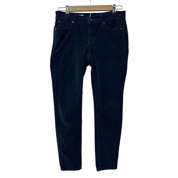 Gap 1969 Skinny Leg Stretch Coduroy Legging Jeans Navy Blue Women 27/4 - Picture 1 of 15
